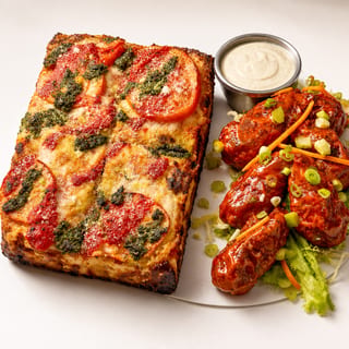 1/2 Deep Dish & Wings