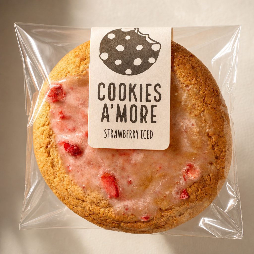 Strawberry Iced Cookie.